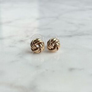 Anne Klein "Classics" Gold-Tone Knot Stud Earrings